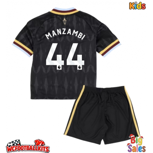 Aston Villa Johan Manzambi #44 Replica Away Stadium Kit for Kids 2026-27 Short Sleeve (+ pants)